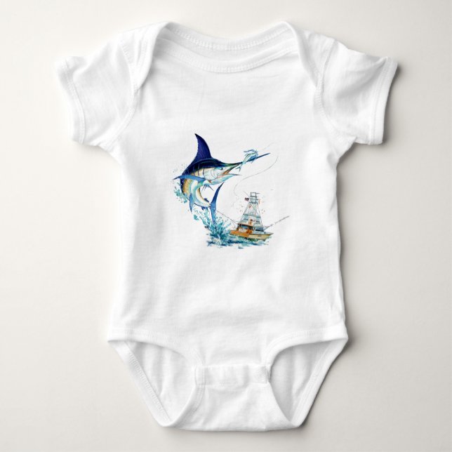 Sailfish Takes the Bait Baby Bodysuit (Front)