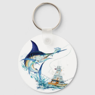 Sailfish Takes the Bait Keychain