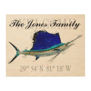 Sailfish Welcome Sign with GPS Coordinates