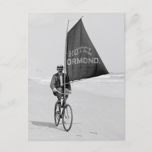 Sailing A Bicycle On The Beach Postcard