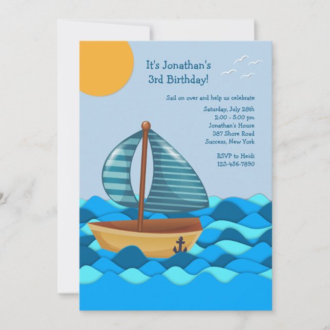 Sailing Along Invitation (Front)