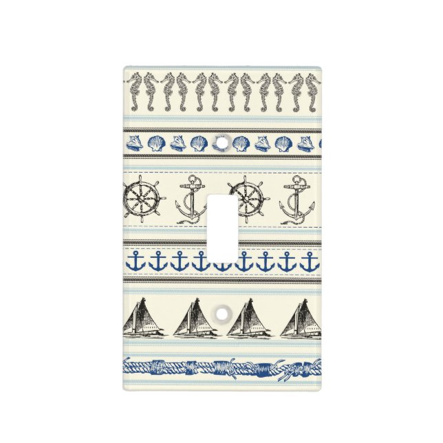 Sailing Anchor Nautical Light Switch Plate Cover (Front)