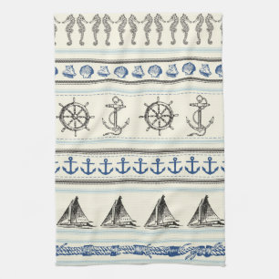Sailing Anchor Nautical Rope Kitchen Dish Towel