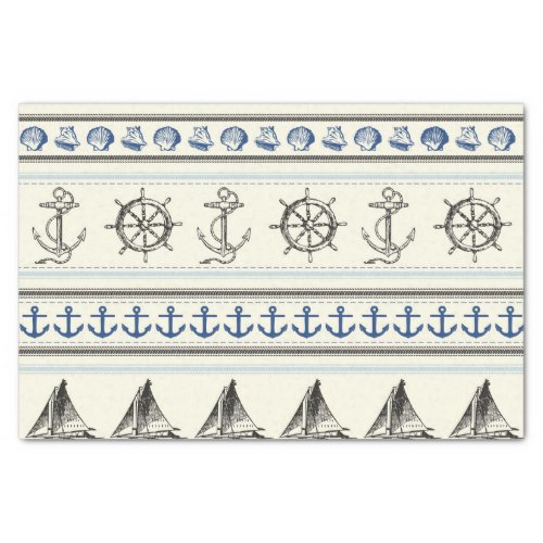 Sailing Anchor Nautical Rope Knot Tissue Paper