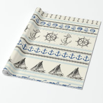 Sailing Anchor Nautical Rope Knot Wrapping Paper