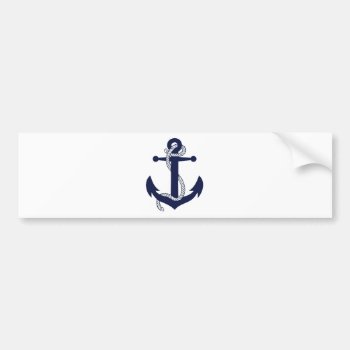 Sailing Anchor Navy Bumper Sticker by JustFunnyShirts at Zazzle