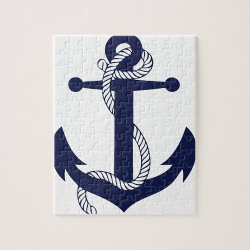 Sailing Anchor Navy Jigsaw Puzzle
