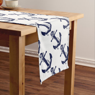 Sailing Anchor Navy Short Table Runner