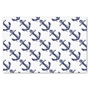 Sailing Anchor Navy Tissue Paper by JustFunnyShirts at Zazzle