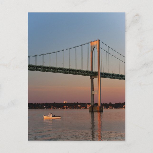 Sailing and leaving New Port Road Island Postcard (Front)