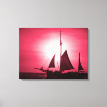 Sailing Aruba Dusk Deep Red Haze (Landscape)