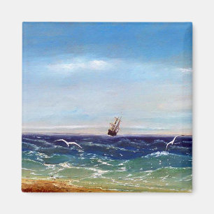 Sailing at sea by Ivan Aivazovsky Magnet