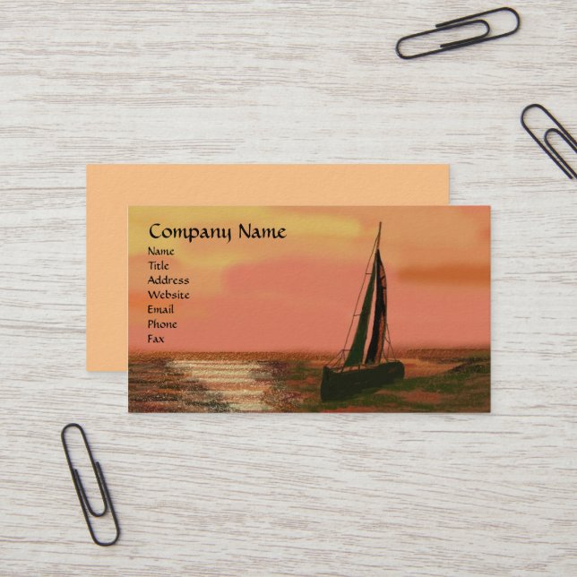 Sailing at Sunset Business Cards (Front/Back In Situ)