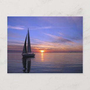 Sailing at Sunset Postcard