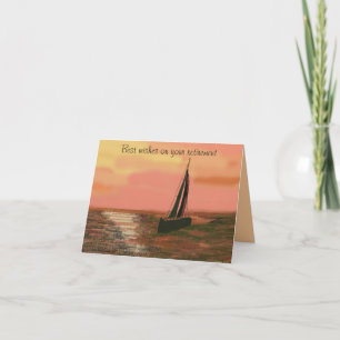 Sailing at Sunset Retirement Card
