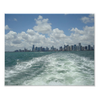 Sailing away from Miami Photo Print