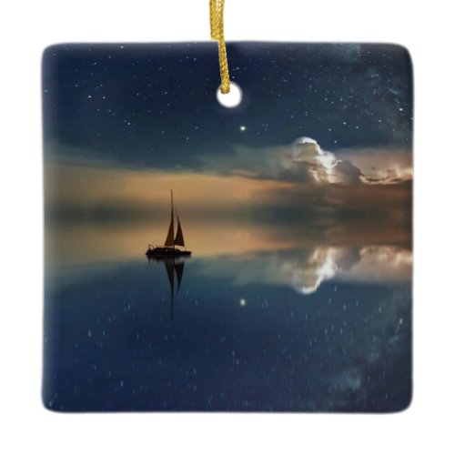 Sailing Away to the Clouds  Ceramic Ornament