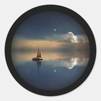 Sailing Away to the Clouds Classic Round Sticker