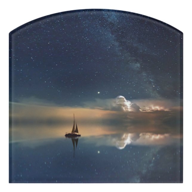 Sailing Away to the Clouds  Door Sign (Contour Front)