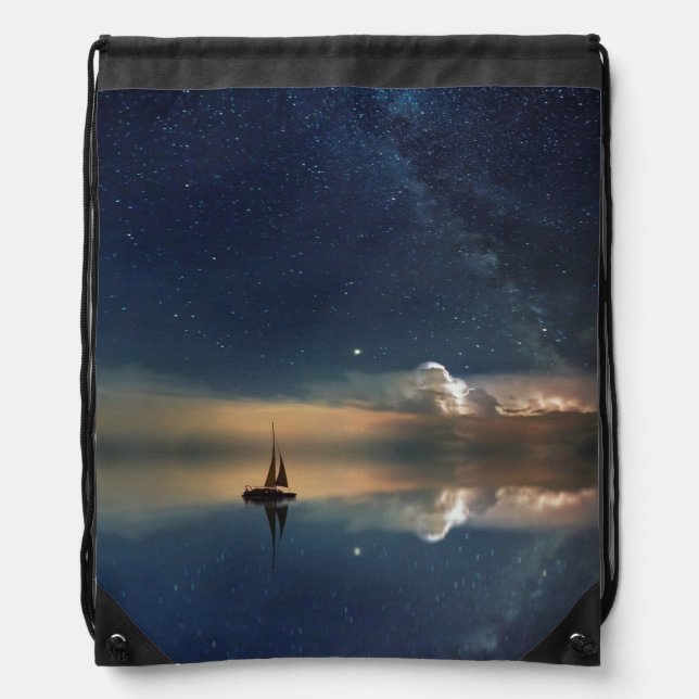 Sailing Away to the Clouds  Drawstring Bag (Front)
