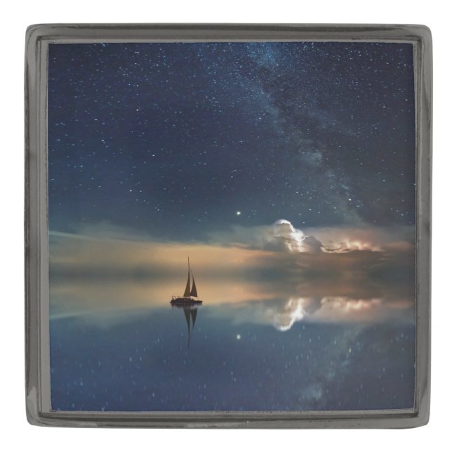 Sailing Away to the Clouds  Gunmetal Finish Lapel Pin (Front)