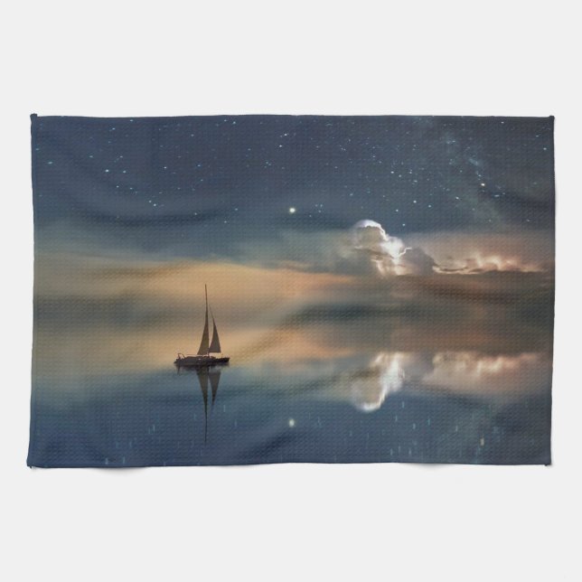 Sailing Away to the Clouds  Kitchen Towel (Horizontal)