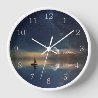 Sailing Away to the Clouds Numbers Clock