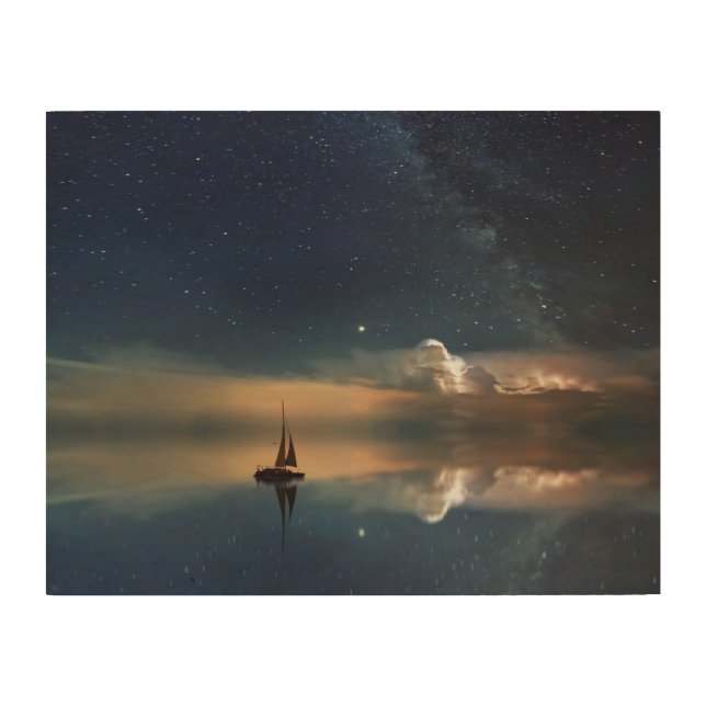 Sailing Away to the Clouds  Wood Wall Art (Front)