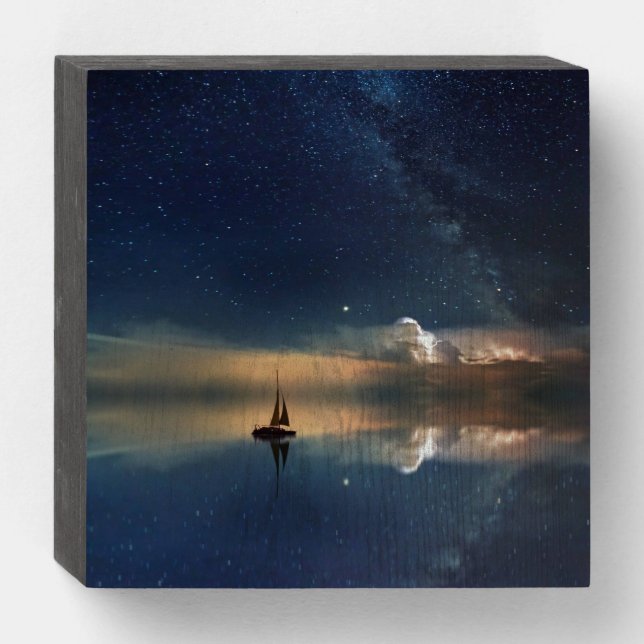 Sailing Away to the Clouds  Wooden Box Sign (Front Horizontal)
