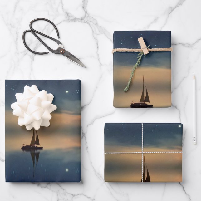 Sailing Away to the Clouds  Wrapping Paper Sheets (Front)