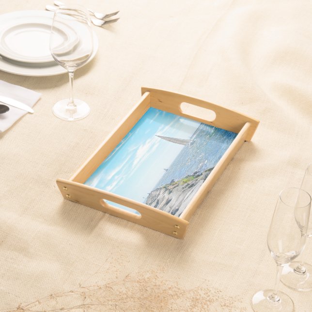 Sailing Barnegat Inlet in Summer Serving Tray (Front)