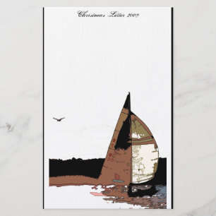Sailing Beach Christmas Letter 2009 Stationery