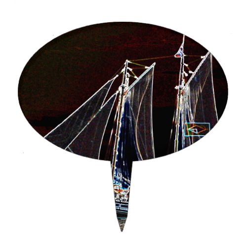 Sailing Boat_ Abstract Photograph Cake Topper