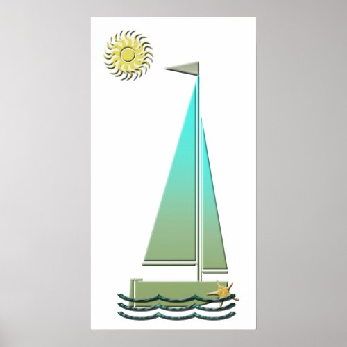 Sailing Boat Art Poster