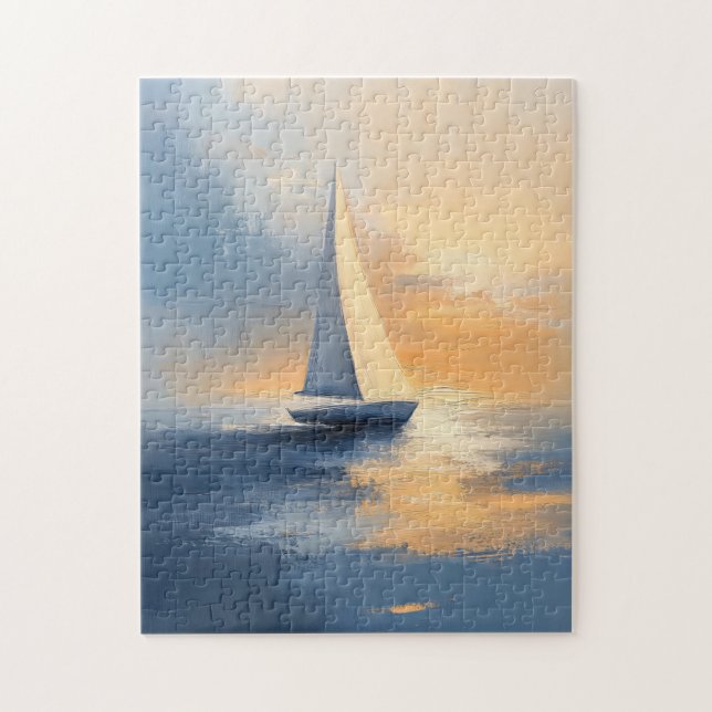 Sailing Boat at Sunset Jigsaw Puzzle (Vertical)