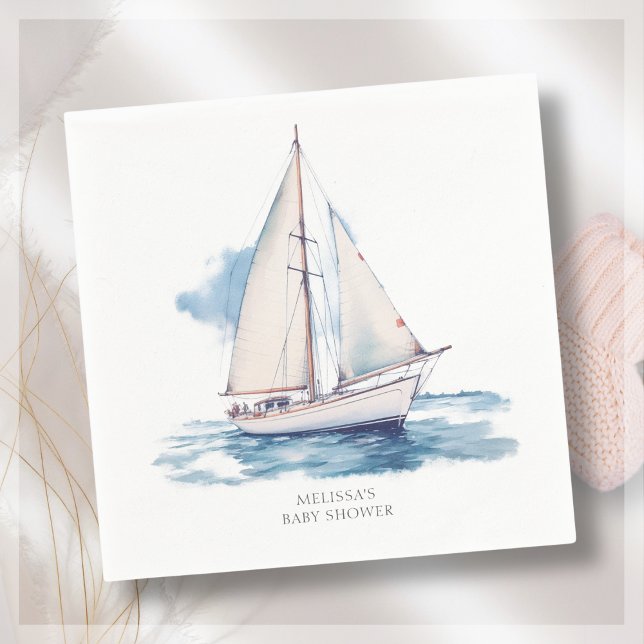 Sailing Boat Baby Shower  Napkins (Creator Uploaded)