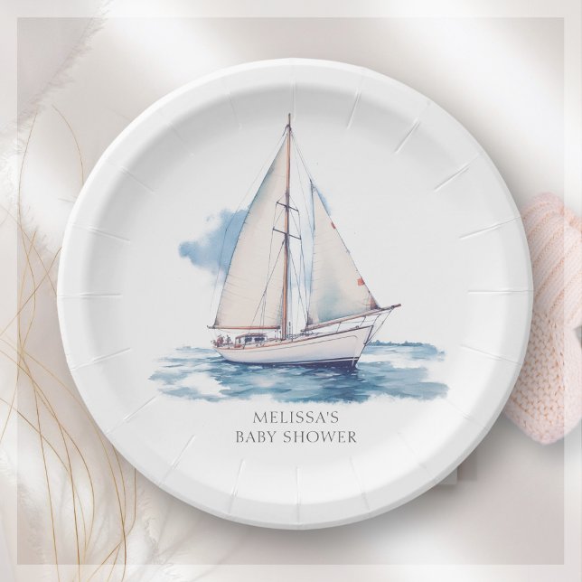 Sailing Boat Baby Shower  Paper Plates (Creator Uploaded)