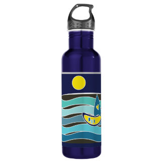 SAILING BOAT BLUE OCEAN SUN BOTTLE