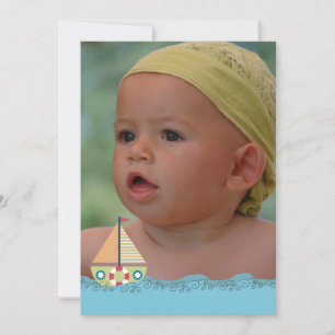 Sailing Boat Boys Birthday Party Photo Invite