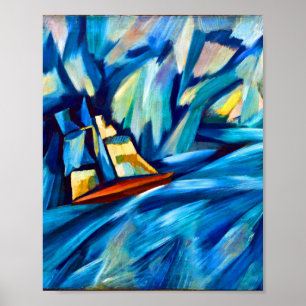 Sailing boat by Amadeo de Souza-Cardoso Poster