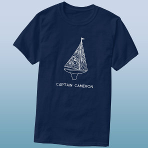 Sailing Boat Captain Name Nautical  T-Shirt