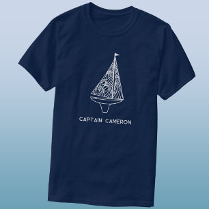 Sailing Boat Captain Name Nautical T-Shirt
