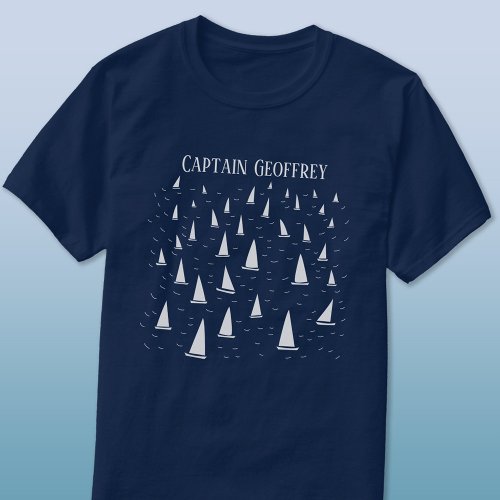 Sailing Boat Captain Personalized T_Shirt
