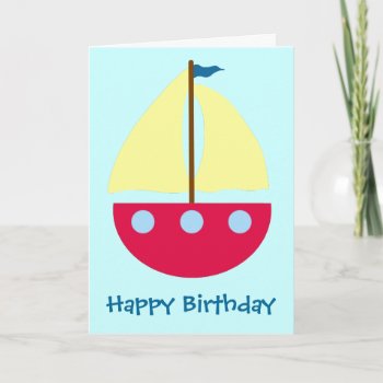 Sailing Boat Card by mail_me at Zazzle
