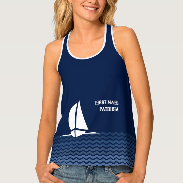 Sailing Boat (customizable)  Tank Top (Front)
