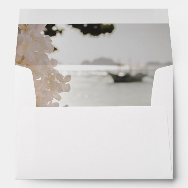 Sailing Boat Flowers Beach Envelope (Back (Bottom))