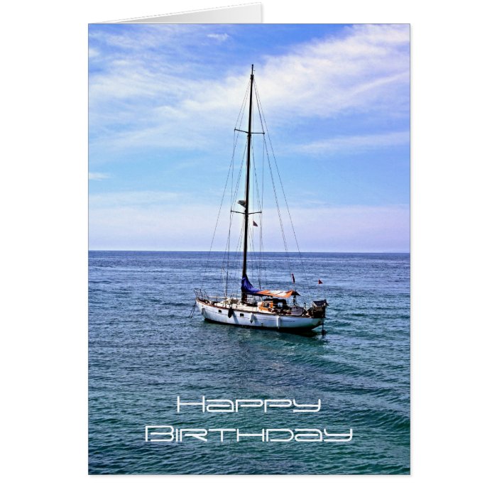 Sailing Boat Happy Birthday Card