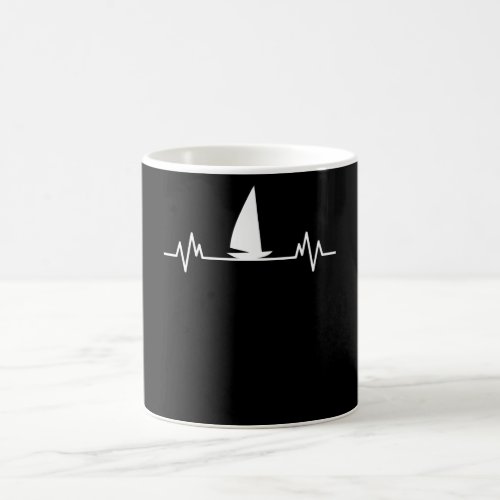 Sailing boat Heartbeat Skipper Fun Catamaran Gift Coffee Mug