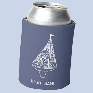 Sailing Boat Name Nautical Can Cooler
