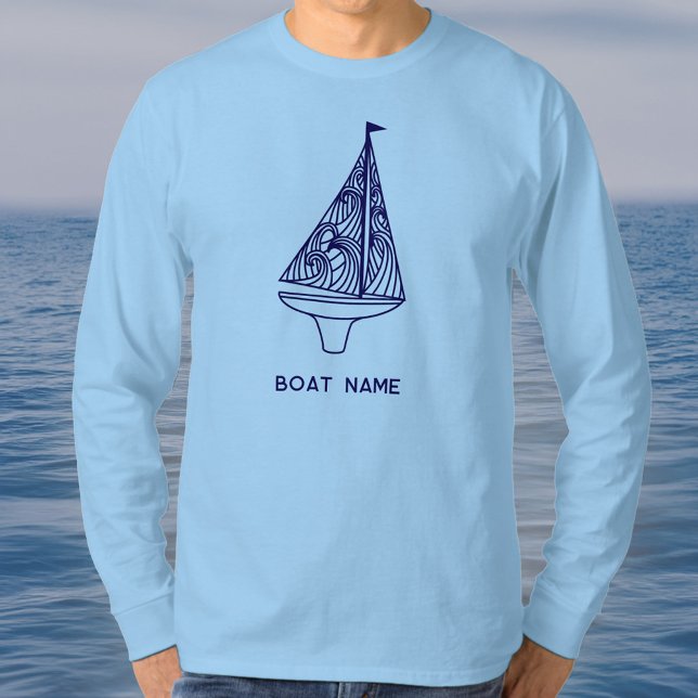 Sailing Boat Name Nautical  T-Shirt (Boat name or personalized name custom sail boat sailing t-shirt)